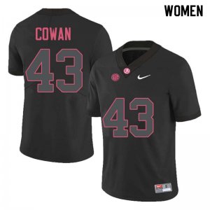 NCAA Women's Alabama Crimson Tide #43 VanDarius Cowan Stitched College Nike Authentic Black Football Jersey LL17M07QP